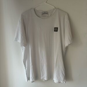 Stone Island White Short Sleeve Compass Logo Patch Tshirt Mens XL